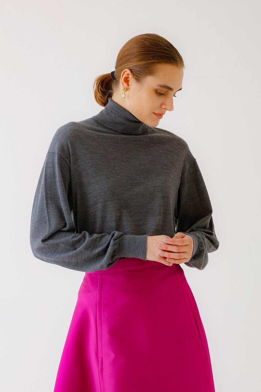 【デザイン ワークス/DESIGN WORKS】のべーシックタートルニット 人気、トレンドファッション・服の通販 founy(ファニー) 　ファッション　Fashion　レディースファッション　Fashion for Women　トップス・カットソー　Cut & Sew Tops　ニット　Knit Tops & Sweaters　カジュアルプルオーバー・ニットトップス　Pullovers & Knit Tops / Casual Pullovers　なめらか　Smooth, Silky Texture　イタリア　Italy　スリット　Slit, Slit Detail　センター　Center, Center Line　タートルネック　Turtleneck, High Neck　ベーシック　Basic, Essential　other-6|ID: prp329100004182837 ipo3291000000032924096