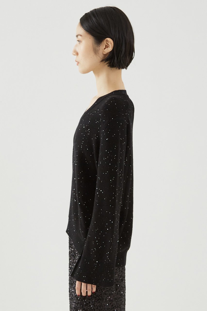 【ザ ストア バイ シー/THE STORE by C】のスパングルニット 人気、トレンドファッション・服の通販 founy(ファニー) 　ファッション　Fashion　レディースファッション　Fashion for Women　トップス・カットソー　Cut & Sew Tops　ニット　Knit Tops & Sweaters　カジュアルプルオーバー・ニットトップス　Pullovers & Knit Tops / Casual Pullovers　シルバー　Silver, Metallic Silver　スパンコール　Sequins, Sequin Embellishment　フレア　Flare, Flared　メタル　Metal, Metal Parts　リュクス　Luxury, Elegant, High-End, Chic　other-5|ID: prp329100004182846 ipo3291000000032913978