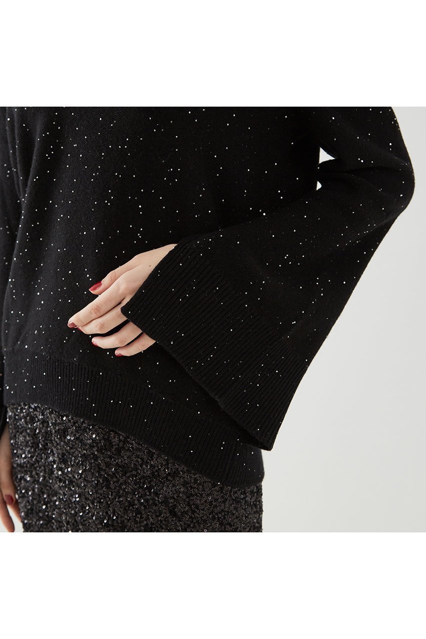 【ザ ストア バイ シー/THE STORE by C】のスパングルニット 人気、トレンドファッション・服の通販 founy(ファニー) 　ファッション　Fashion　レディースファッション　Fashion for Women　トップス・カットソー　Cut & Sew Tops　ニット　Knit Tops & Sweaters　カジュアルプルオーバー・ニットトップス　Pullovers & Knit Tops / Casual Pullovers　シルバー　Silver, Metallic Silver　スパンコール　Sequins, Sequin Embellishment　フレア　Flare, Flared　メタル　Metal, Metal Parts　リュクス　Luxury, Elegant, High-End, Chic　other-8|ID: prp329100004182846 ipo3291000000032914009