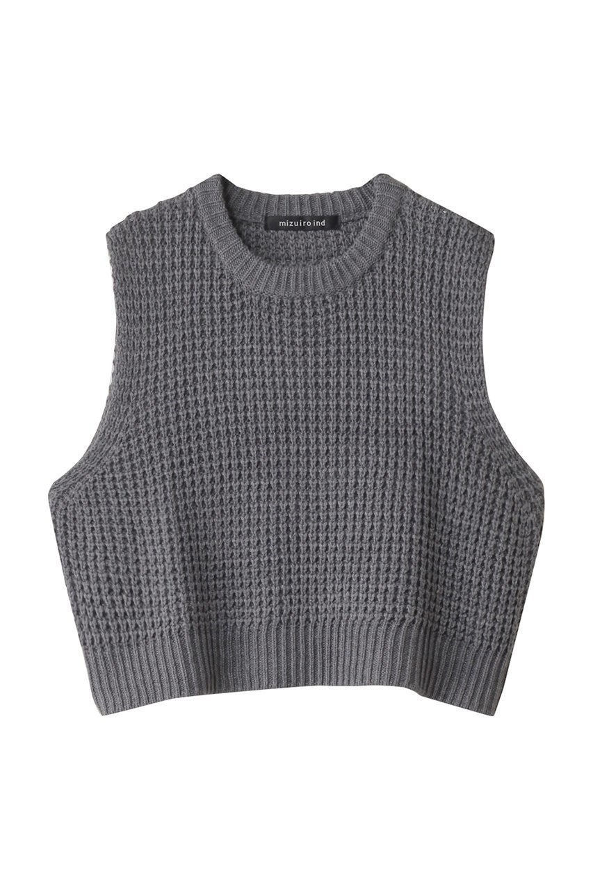 【ミズイロ インド/mizuiro ind】のwaffle knit vest ベスト インテリア・キッズ・メンズ・レディースファッション・服の通販 founy(ファニー) 　ファッション　Fashion　レディースファッション　WOMEN　トップス・カットソー　Tops/Tshirt　ニット　Knit Tops　ベスト/ジレ　Gilets/Vests　プルオーバー　Pullover　A/W・秋冬　Aw・Autumn/Winter・Fw・Fall-Winter　シンプル　Simple　ベスト　Vest　ワッフル　Waffle　NEW・新作・新着・新入荷　New Arrivals　gray|ID: prp329100004182904 ipo3291000000028975412