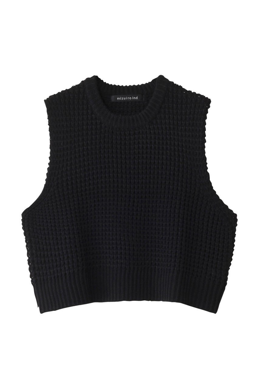 【ミズイロ インド/mizuiro ind】のwaffle knit vest ベスト インテリア・キッズ・メンズ・レディースファッション・服の通販 founy(ファニー) 　ファッション　Fashion　レディースファッション　WOMEN　トップス・カットソー　Tops/Tshirt　ニット　Knit Tops　ベスト/ジレ　Gilets/Vests　プルオーバー　Pullover　A/W・秋冬　Aw・Autumn/Winter・Fw・Fall-Winter　シンプル　Simple　ベスト　Vest　ワッフル　Waffle　NEW・新作・新着・新入荷　New Arrivals　black|ID: prp329100004182904 ipo3291000000028975413