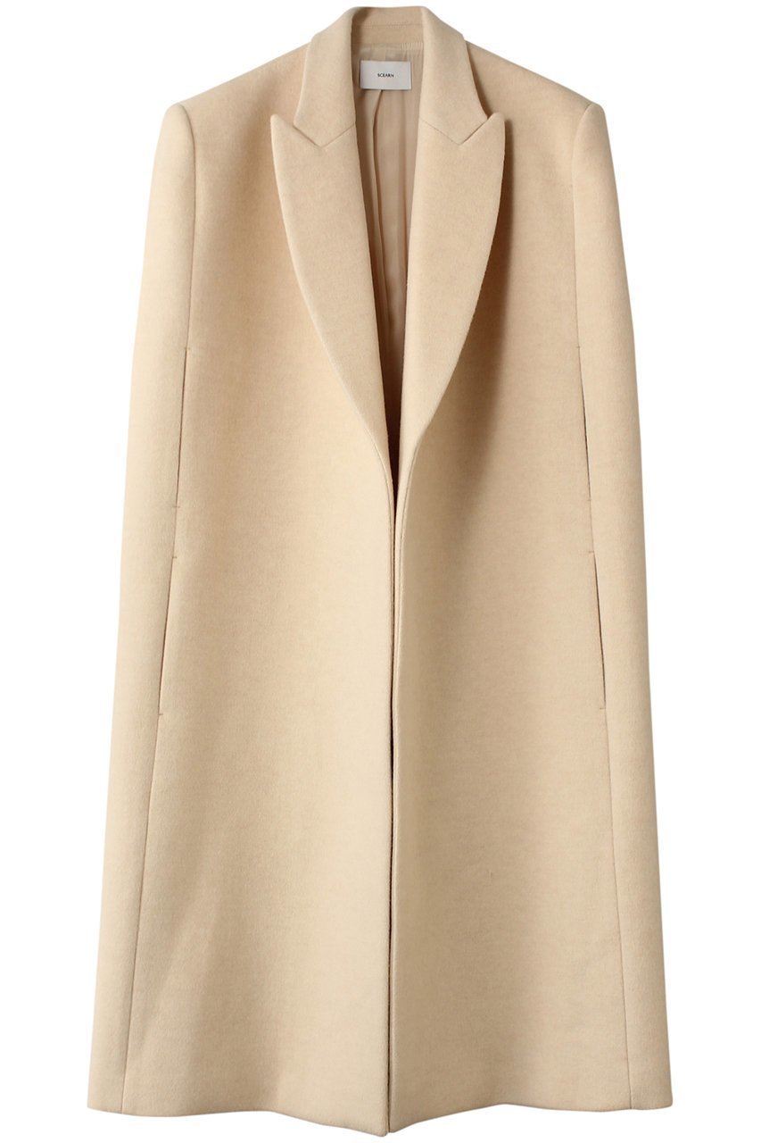 【セアン/SCEARN】のWOOL CASHMERE REVER WITH CLEAR PILE Cape Woven Coat/コート インテリア・キッズ・メンズ・レディースファッション・服の通販 founy(ファウニー) 　ファッション　Fashion　レディースファッション　Fashion for Women　アウター　Coat / Outerwear Collection　コート・ロングコート・ピーコート　Long Coats, Peacoats & More　おすすめ　Recommended / Our Picks　スリット　Slit, Slit Detail　セットアップ　Set-Up, Coordinated Outfit　ドレス　Dress, One-Piece　ロング　Long, Long-Length　Beige|ID: prp329100004182948 ipo3291000000036796483
