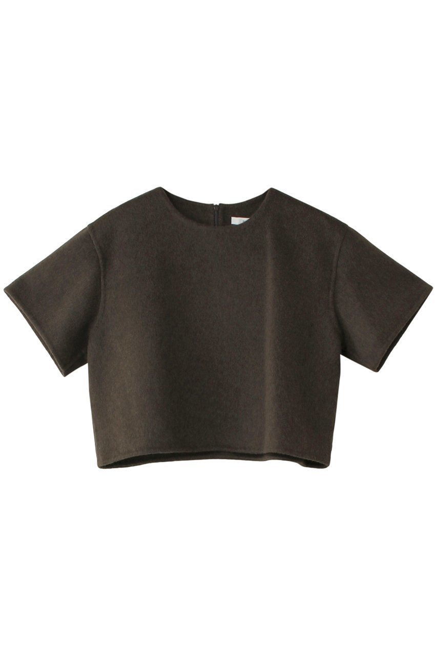 【セアン/SCEARN】のWOOL REVER BLOUSE/ブラウス インテリア・キッズ・メンズ・レディースファッション・服の通販 founy(ファニー) 　ファッション　Fashion　レディースファッション　Fashion for Women　トップス・カットソー　Cut & Sew Tops　ニット　Knit Tops & Sweaters　シャツ・ブラウス・オフィスカジュアル　Elegant Blouses & Button-Ups　カジュアルプルオーバー・ニットトップス　Pullovers & Knit Tops / Casual Pullovers　おすすめ　Recommended / Our Picks　クロップド　Cropped, Short Length　シンプル　Simple, Minimal　セットアップ　Set-Up, Coordinated Outfit　トレンド　Trend, Trending Now　D/khaki|ID: prp329100004182950 ipo3291000000035655785