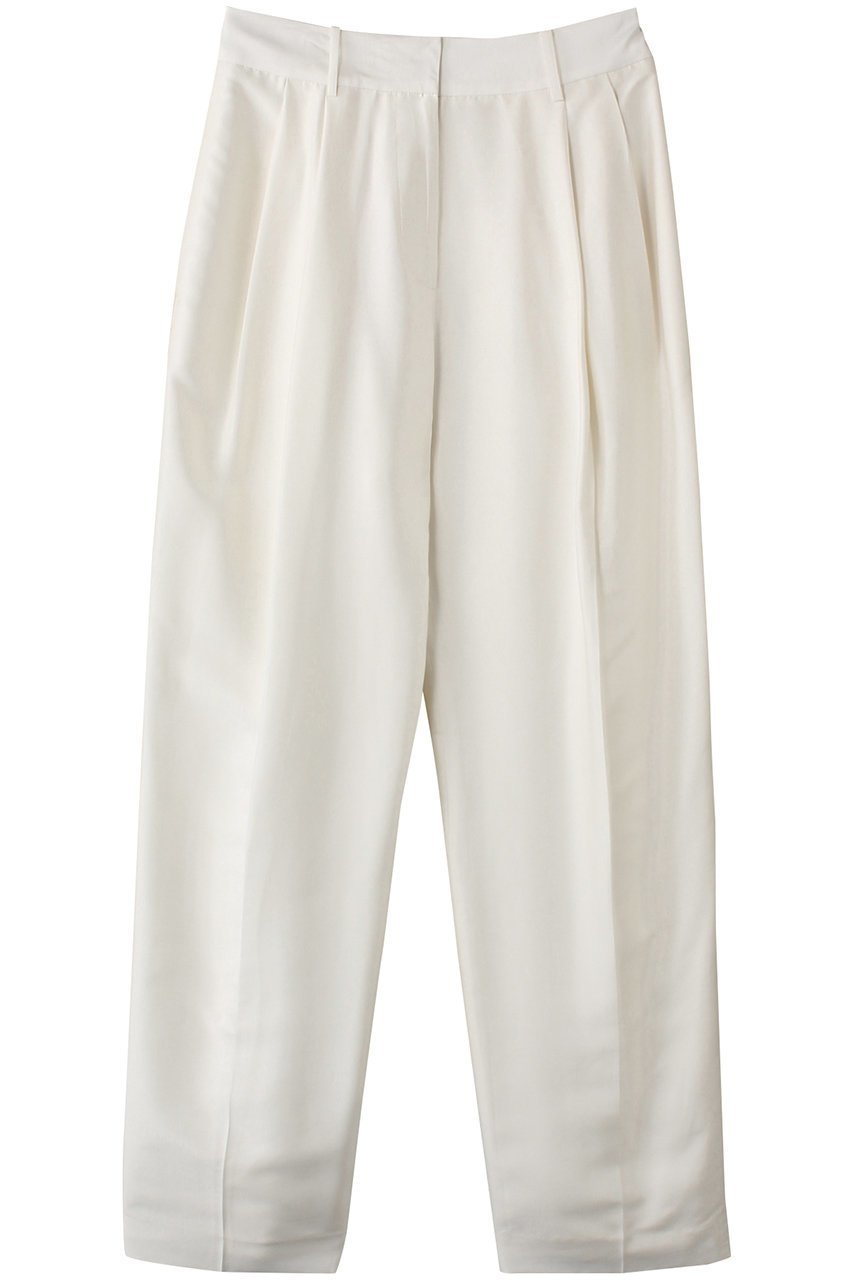 【セアン/SCEARN】のTWO LAYER SILK Wide Tuck Pants/パンツ インテリア・キッズ・メンズ・レディースファッション・服の通販 founy(ファウニー) 　ファッション　Fashion　レディースファッション　Fashion for Women　パンツ　Pants & Trousers　シルク　Silk, 100% Silk　フロント　Front, Front Design　ビジネス 仕事 通勤　Business / Work / Commuting　White|ID: prp329100004182964 ipo3291000000036225225
