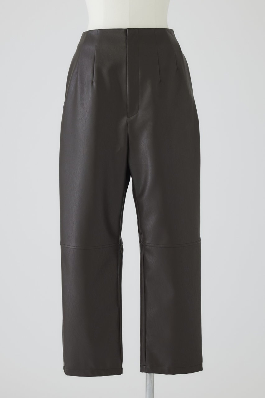 【リムアーク/RIM.ARK】のSynthetic leather PT/パンツ インテリア・キッズ・メンズ・レディースファッション・服の通販 founy(ファニー) 　ファッション　Fashion　レディースファッション　WOMEN　パンツ　Pants　ショート　Short　バランス　Balance　モダン　Modern　ダークブラウン|ID: prp329100004185419 ipo3291000000032376046