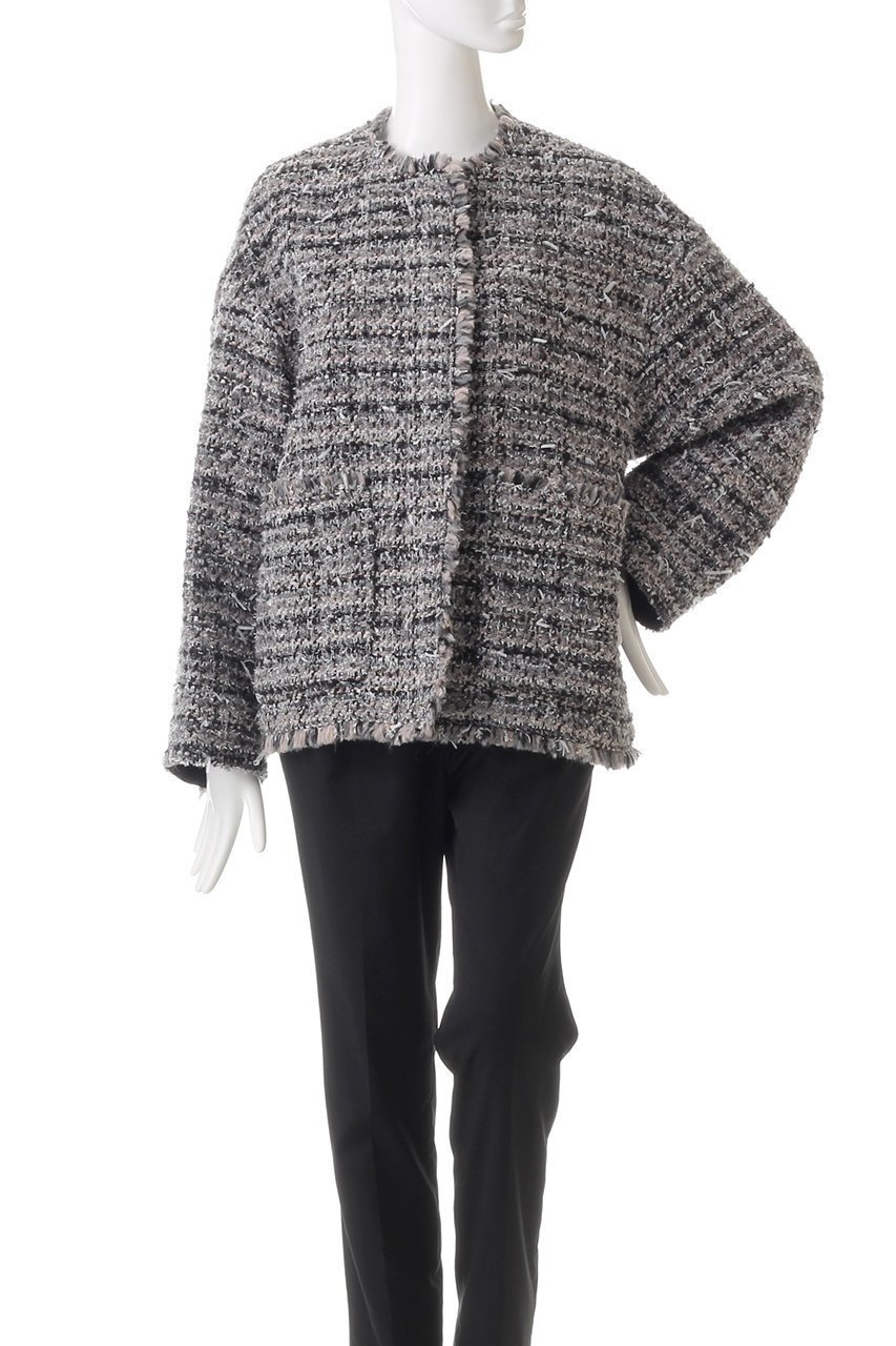 【デパリエ/DEPAREILLE】のミックスヤーンツイードジャケット 人気、トレンドファッション・服の通販 founy(ファニー) 　ファッション　Fashion　レディースファッション　WOMEN　アウター　Coat Outerwear　ジャケット　Jackets　ジャケット　Jacket　ツイード　Tweed　フォルム　Form　フランス　France　フリンジ　Fringe　ボトム　Bottom　other-2|ID: prp329100004185431 ipo3291000000031392394