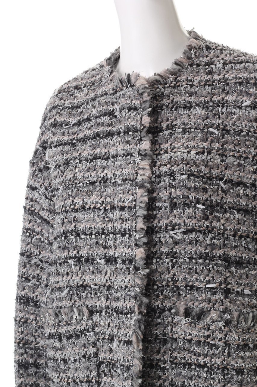【デパリエ/DEPAREILLE】のミックスヤーンツイードジャケット 人気、トレンドファッション・服の通販 founy(ファニー) 　ファッション　Fashion　レディースファッション　WOMEN　アウター　Coat Outerwear　ジャケット　Jackets　ジャケット　Jacket　ツイード　Tweed　フォルム　Form　フランス　France　フリンジ　Fringe　ボトム　Bottom　other-5|ID: prp329100004185431 ipo3291000000031392400