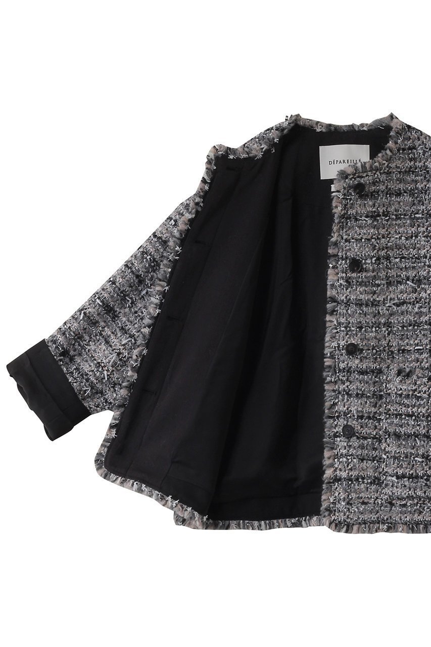 【デパリエ/DEPAREILLE】のミックスヤーンツイードジャケット 人気、トレンドファッション・服の通販 founy(ファニー) 　ファッション　Fashion　レディースファッション　WOMEN　アウター　Coat Outerwear　ジャケット　Jackets　ジャケット　Jacket　ツイード　Tweed　フォルム　Form　フランス　France　フリンジ　Fringe　ボトム　Bottom　other-6|ID: prp329100004185431 ipo3291000000031392403