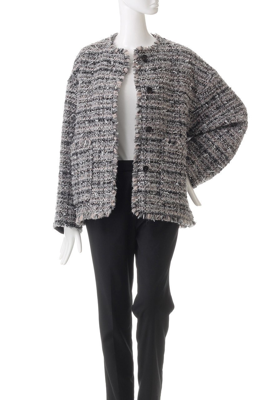 【デパリエ/DEPAREILLE】のミックスヤーンツイードジャケット 人気、トレンドファッション・服の通販 founy(ファニー) 　ファッション　Fashion　レディースファッション　WOMEN　アウター　Coat Outerwear　ジャケット　Jackets　ジャケット　Jacket　ツイード　Tweed　フォルム　Form　フランス　France　フリンジ　Fringe　ボトム　Bottom　other-7|ID: prp329100004185431 ipo3291000000031392405