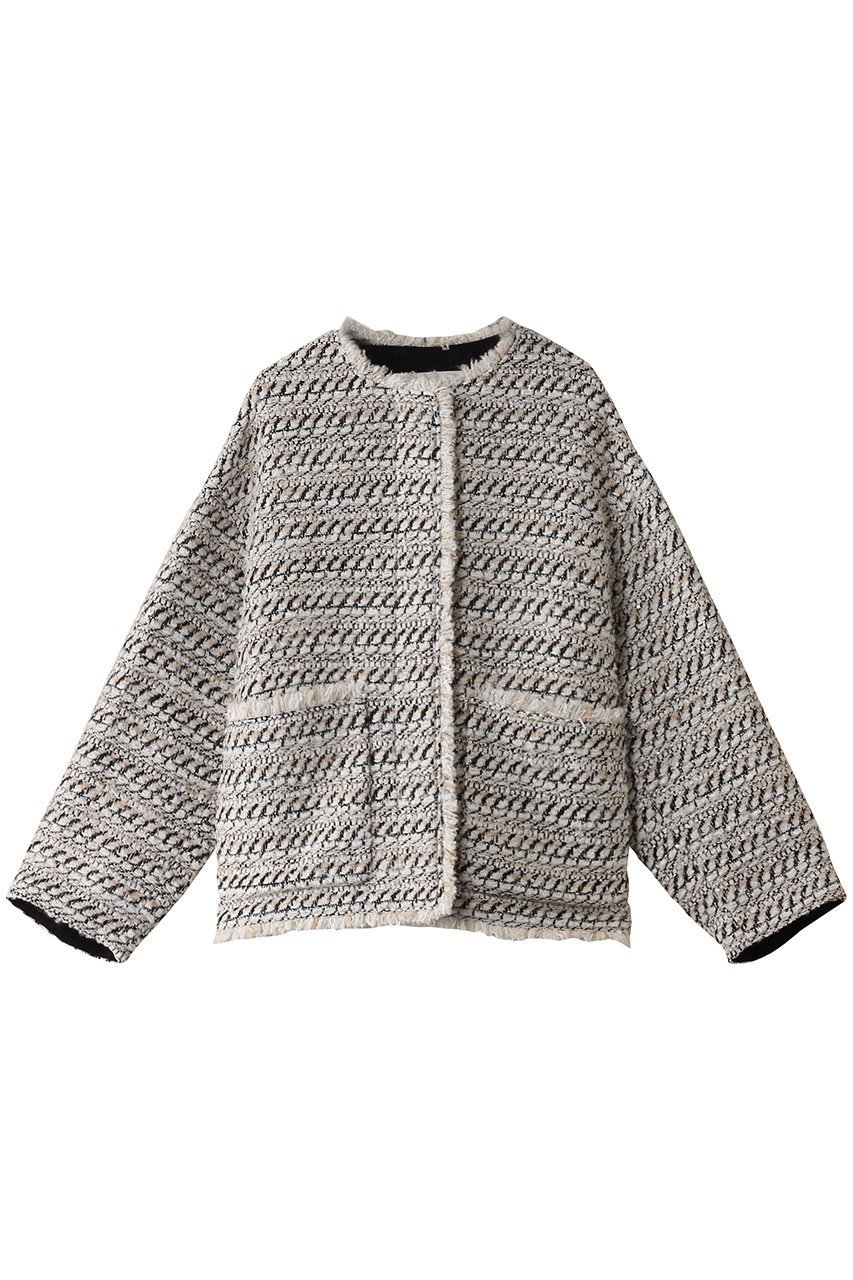 【デパリエ/DEPAREILLE】のミックスヤーンツイードジャケット インテリア・キッズ・メンズ・レディースファッション・服の通販 founy(ファニー) 　ファッション　Fashion　レディースファッション　Fashion for Women　アウター　Coat / Outerwear Collection　レディースジャケット・軽アウター　Jackets　ジャケット　Jacket, Outerwear　ツイード　Twill, Twill Weave　フォルム　Silhouette, Form　フランス　France, French　フリンジ　Fringe, Tassel　ボトム　Bottoms, Lower Wear　オフホワイト|ID: prp329100004185431 ipo3291000000032948298