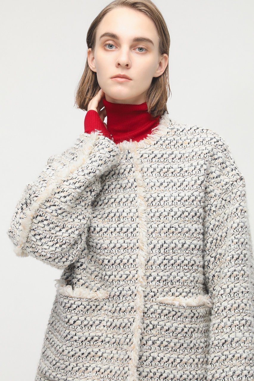 【デパリエ/DEPAREILLE】のミックスヤーンツイードジャケット 人気、トレンドファッション・服の通販 founy(ファニー) 　ファッション　Fashion　レディースファッション　Fashion for Women　アウター　Coat / Outerwear Collection　レディースジャケット・軽アウター　Jackets　ジャケット　Jacket, Outerwear　ツイード　Twill, Twill Weave　フォルム　Silhouette, Form　フランス　France, French　フリンジ　Fringe, Tassel　ボトム　Bottoms, Lower Wear　other-8|ID: prp329100004185431 ipo3291000000035654860