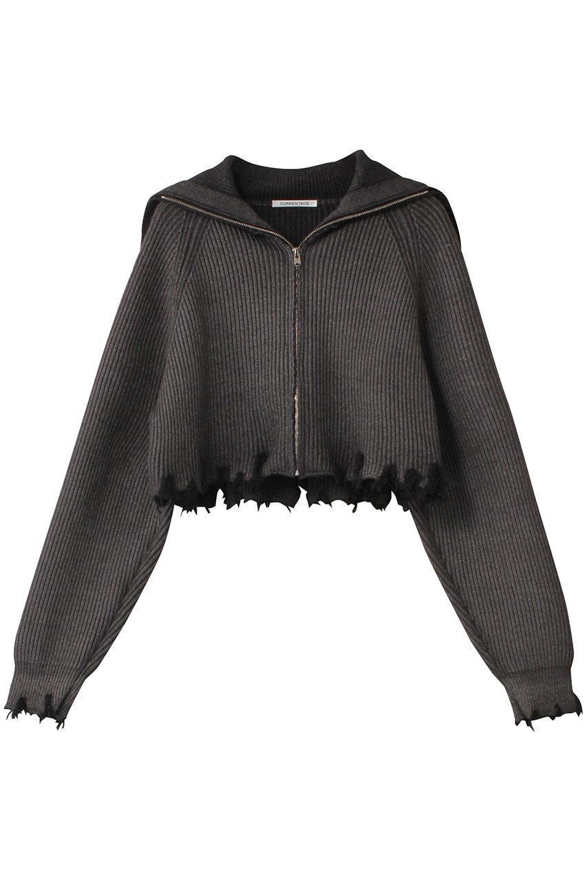 【カレンテージ/CURRENTAGE】のカーディガン インテリア・キッズ・メンズ・レディースファッション・服の通販 founy(ファニー) 　ファッション　Fashion　レディースファッション　Fashion for Women　トップス・カットソー　Cut & Sew Tops　ニット　Knit Tops & Sweaters　カーディガン・羽織り　Layered Style Cardigans　カーディガン　Cardigan, Knitwear　タートル　Turtleneck, Turtle Collar　ダメージ　Distressed, Destroyed　フリンジ　Fringe, Tassel　グレー|ID: prp329100004185444 ipo3291000000032950212