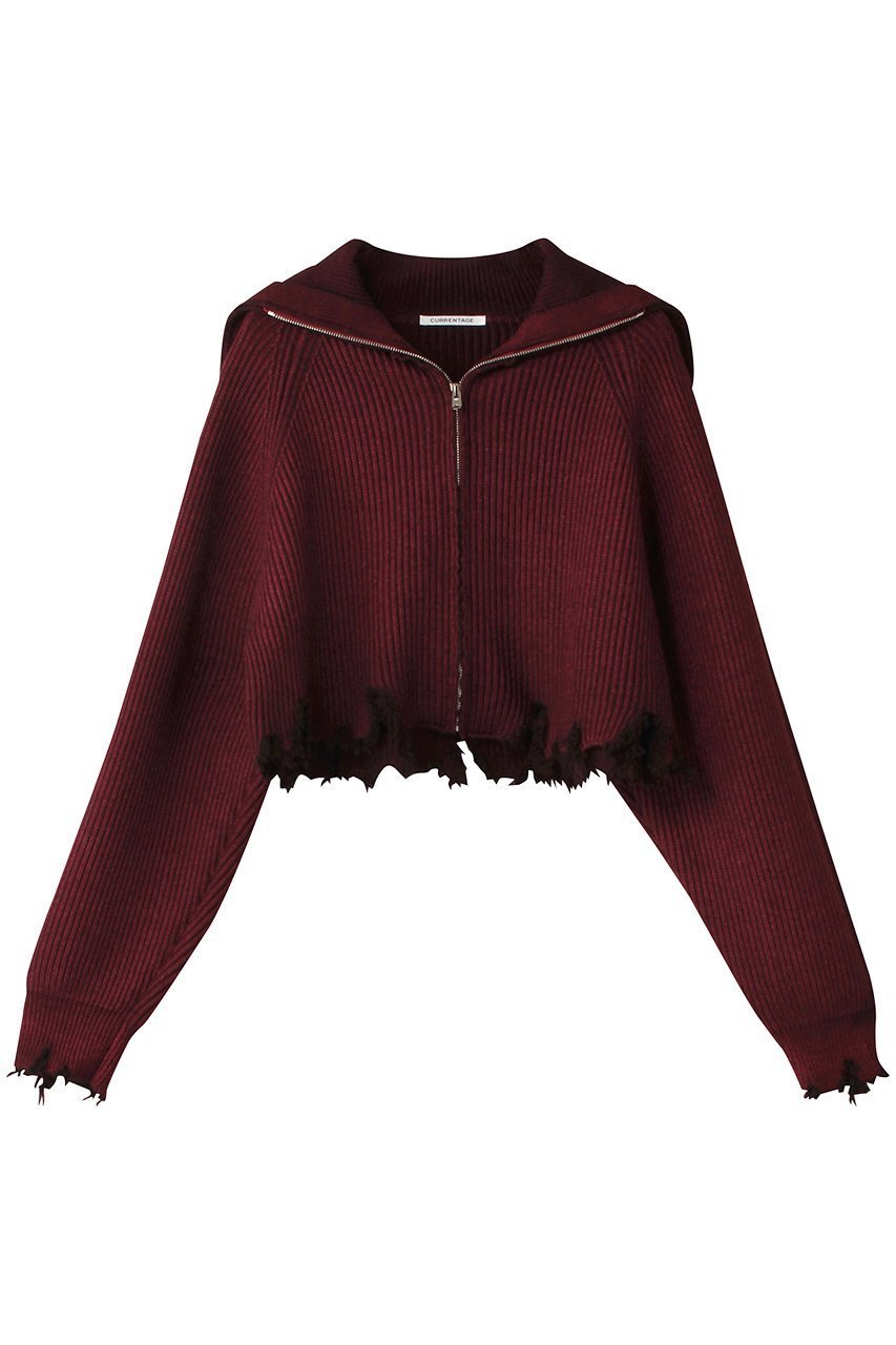 【カレンテージ/CURRENTAGE】のカーディガン インテリア・キッズ・メンズ・レディースファッション・服の通販 founy(ファニー) 　ファッション　Fashion　レディースファッション　Fashion for Women　トップス・カットソー　Cut & Sew Tops　ニット　Knit Tops & Sweaters　カーディガン・羽織り　Layered Style Cardigans　カーディガン　Cardigan, Knitwear　タートル　Turtleneck, Turtle Collar　ダメージ　Distressed, Destroyed　フリンジ　Fringe, Tassel　ボルドー|ID: prp329100004185444 ipo3291000000032950214