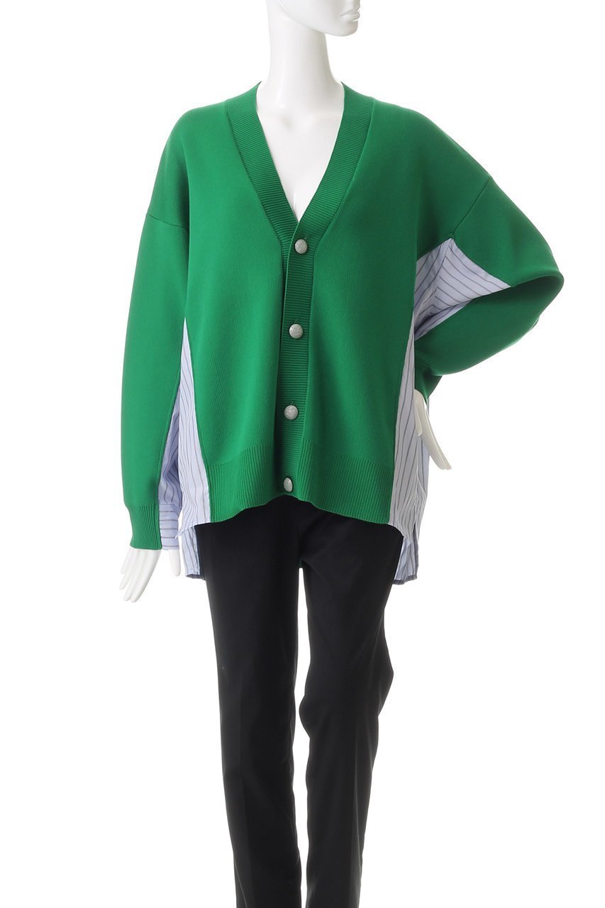 【ヒューエルミュージアム/hueLe Museum】の【STUMBLY】Metal Button Cardigan 人気、トレンドファッション・服の通販 founy(ファニー) 　ファッション　Fashion　レディースファッション　Fashion for Women　トップス・カットソー　Cut & Sew Tops　ニット　Knit Tops & Sweaters　カーディガン・羽織り　Layered Style Cardigans　カーディガン　Cardigan, Knitwear　ドッキング　Docking, Mixed Material　定番　Standard, Basic Item　other-2|ID: prp329100004185447 ipo3291000000033216406