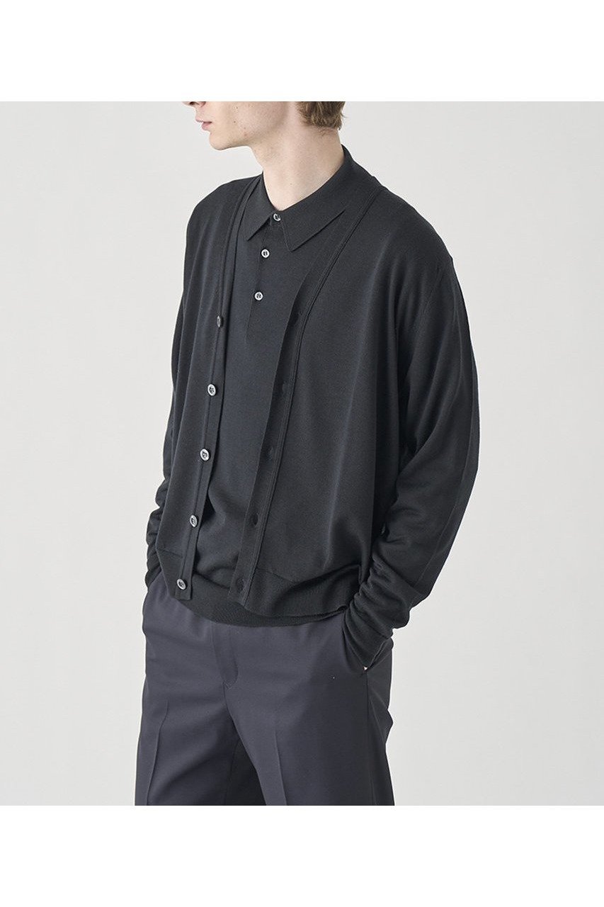 【ジョンスメドレー/JOHN SMEDLEY / MEN】の【MEN】 HALIN Vネック長袖ニットカーディガン 30G MODERN FIT インテリア・キッズ・メンズ・レディースファッション・服の通販 founy(ファニー) 　ファッション　Fashion　メンズファッション　MEN　カーディガン　Cardigan　長袖　Long Sleeve　BLACK|ID: prp329100004185470 ipo3291000000028995506