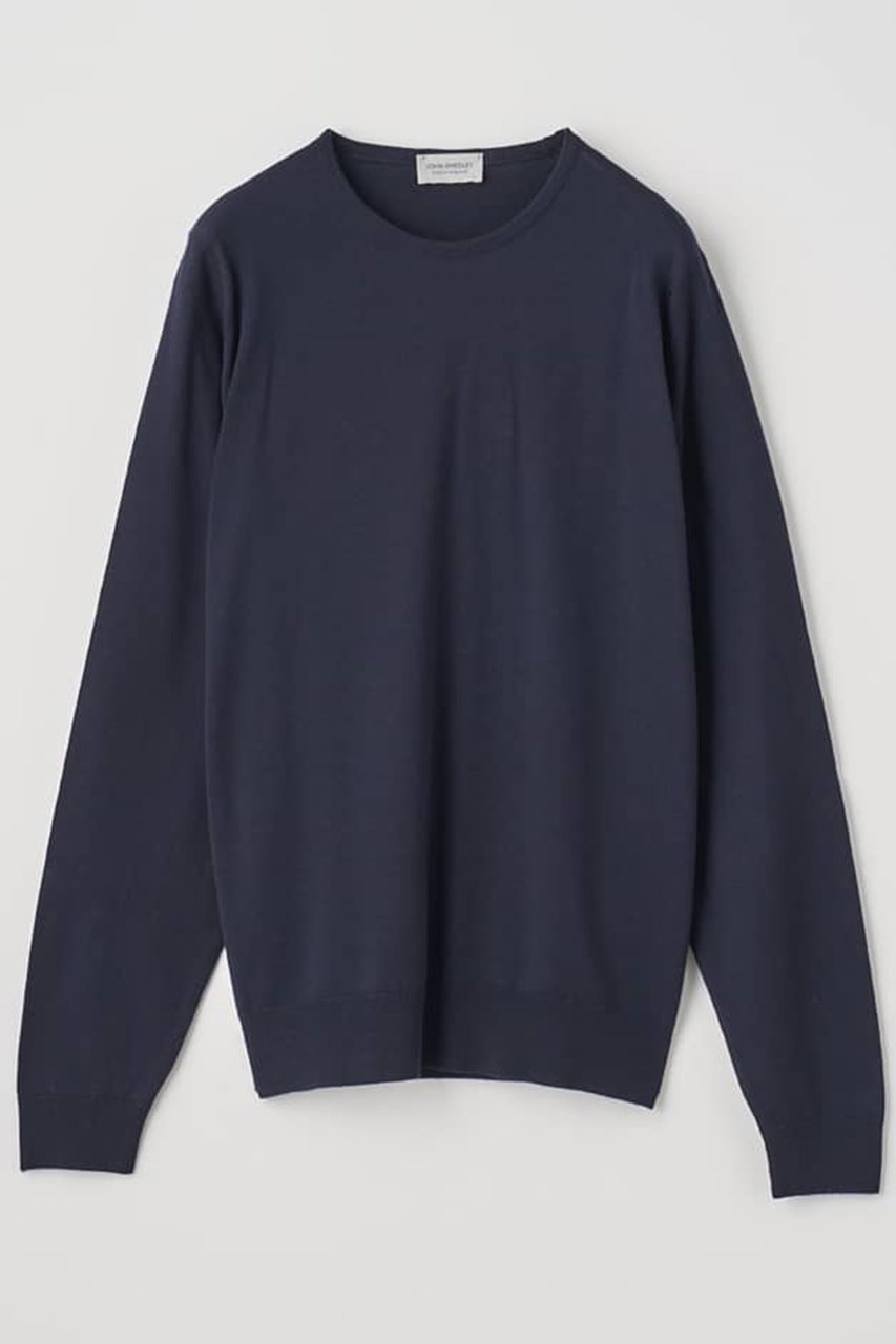 【ジョンスメドレー/JOHN SMEDLEY / MEN】の【MEN】 FARHILL クルーネック長袖ニットプルオーバー 24G STANDARD FIT インテリア・キッズ・メンズ・レディースファッション・服の通販 founy(ファニー) 　ファッション　Fashion　メンズファッション　MEN　トップス・カットソー　Tops/Tshirt/Men　ニット　Knit Tops　スタイリッシュ　Stylish　エレガント 上品　Elegant　長袖　Long Sleeve　MIDNIGHT|ID: prp329100004185471 ipo3291000000028995520