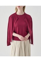 【ジョン スメドレー/JOHN SMEDLEY】のクルーネック長袖カーディガン MILLY 30G MODERN FIT RASPBERRY|ID:prp329100004185473