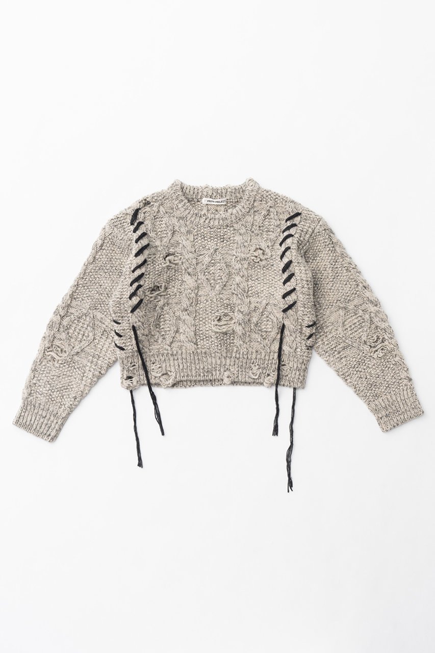 【プランク プロジェクト/PRANK PROJECT】のヴィンテージケーブルショートニット/Vintage Cable Short Knit インテリア・キッズ・メンズ・レディースファッション・服の通販 founy(ファニー) 　ファッション　Fashion　レディースファッション　WOMEN　トップス・カットソー　Tops/Tshirt　ニット　Knit Tops　プルオーバー　Pullover　ショート　Short　ダメージ　Damage　ハンド　Hand　メランジ　Melange　モヘア　Mohair　NEW・新作・新着・新入荷　New Arrivals　IVR(アイボリー)|ID: prp329100004185513 ipo3291000000028995679