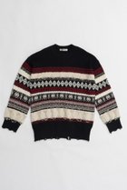 【プランク プロジェクト/PRANK PROJECT】のスラブダメージノルディックニット/Slub Damaged Nordic Knit BLK(ブラック)|ID:prp329100004185514