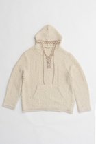 【プランク プロジェクト/PRANK PROJECT】のレースアップスラブフーディニット/Lace Up Slub Hoodie Knit IVR(アイボリー)|ID:prp329100004185515