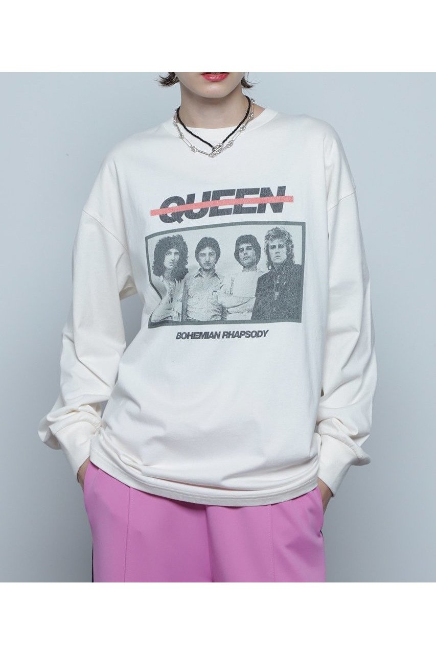 【ローズバッド/ROSE BUD】のQUEEN フォトプリントロングTシャツ インテリア・キッズ・メンズ・レディースファッション・服の通販 founy(ファニー) 　ファッション　Fashion　レディースファッション　WOMEN　トップス・カットソー　Tops/Tshirt　シャツ/ブラウス　Shirts/Blouses　ロング / Tシャツ　T-Shirts　カットソー　Cut and Sewn　グラフィック　Graphic　スペシャル　Special　スリーブ　Sleeve　ロング　Long　NEW・新作・新着・新入荷　New Arrivals　ホワイト|ID: prp329100004185551 ipo3291000000028995788