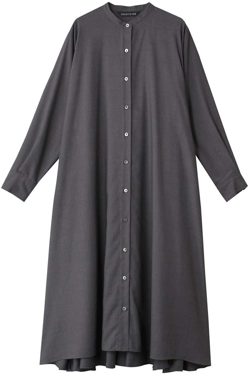 【ミズイロ インド/mizuiro ind】のT/R stand collar flare OP ワンピース インテリア・キッズ・メンズ・レディースファッション・服の通販 founy(ファニー) 　ファッション　Fashion　レディースファッション　Fashion for Women　ワンピース　Dresses　チュニック　Tunic Tops & Dresses　チュニック　Tunic, Long Top　ドレープ　Drape, Draping Fabric　フレア　Flare, Flared　ロング　Long, Long-Length　エレガント 上品　Elegant　c.gray|ID: prp329100004185559 ipo3291000000032890105