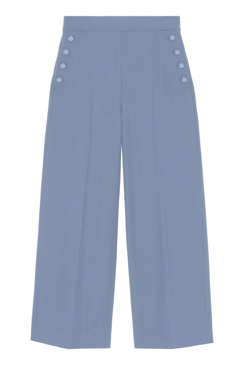 【アナイ/ANAYI】のツイル裏起毛サイドボタンパンツ インテリア・キッズ・メンズ・レディースファッション・服の通販 founy(ファニー) 　ファッション　Fashion　レディースファッション　Fashion for Women　パンツ　Pants & Trousers　ウォーム　Warm Fabric　ツイル　Twist, Twisted Detail　ポケット　Pocket, Pocket Detail　ワイド　Wide, Wide Fit　A/W・秋冬　Autumn/Winter　ブルー|ID: prp329100004185575 ipo3291000000033705837