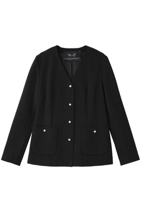 【ルームエイト/Room no.8】の【Room no.8 BLACK】CAMELLIA リブ Vネック ジャケット 人気、トレンドファッション・服の通販 founy(ファニー) ファッション Fashion レディースファッション WOMEN アウター Coat Outerwear ジャケット Jackets インナー Inner コンパクト Compact ジャケット Jacket パール Pearl フォルム Form エレガント 上品 Elegant NEW・新作・新着・新入荷 New Arrivals |ID:prp329100004188174