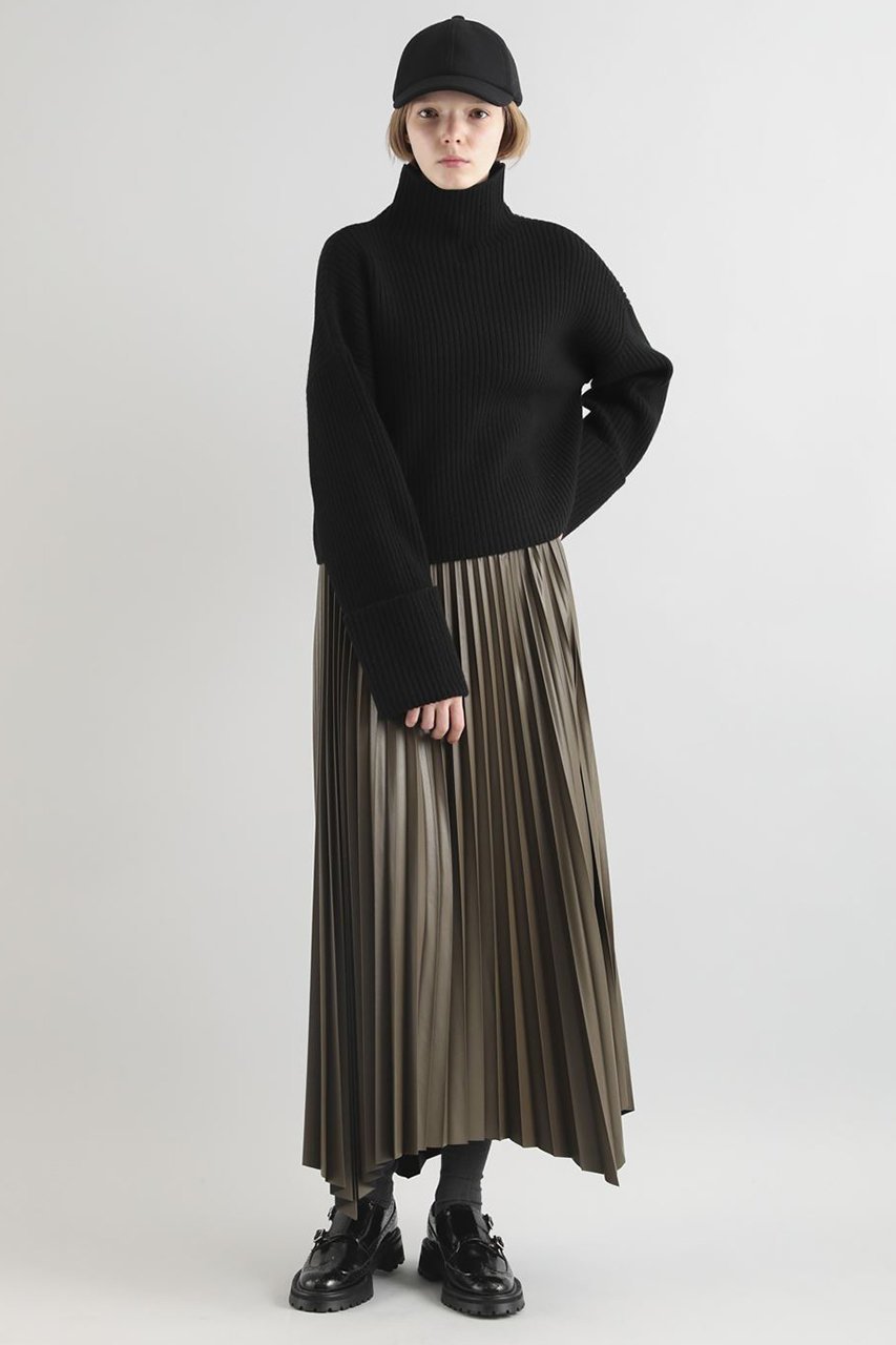 【サクラ/SACRA】のシンセティックレザープリーツスカート 人気、トレンドファッション・服の通販 founy(ファニー) 　ファッション　Fashion　レディースファッション　WOMEN　スカート　Skirt　プリーツスカート　Pleated Skirts　ロングスカート　Long Skirt　フェイクレザー　Faux Leather　プリーツ　Pleats　ヘムライン　Hemline　ランダム　Random　ロング　Long　エレガント 上品　Elegant　other-8|ID: prp329100004192749 ipo3291000000031391813