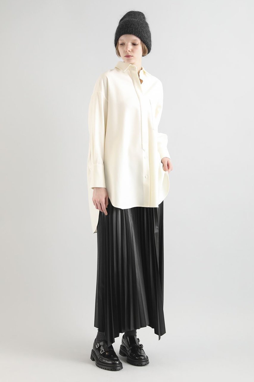 【サクラ/SACRA】のシンセティックレザープリーツスカート 人気、トレンドファッション・服の通販 founy(ファニー) 　ファッション　Fashion　レディースファッション　Fashion for Women　スカート　Skirts　プリーツスカート / 上品フェミニンスタイル　Pleated Skirts　ロングスカート　Long Skirts / Maxi & Midi Skirts　フェイクレザー　Faux Leather, PU Leather　プリーツ　Pleats, Pleated　ヘムライン　Hemline, Bottom Cut　ランダム　Random, Irregular　ロング　Long, Long-Length　エレガント 上品　Elegant　other-8|ID: prp329100004192749 ipo3291000000032826772