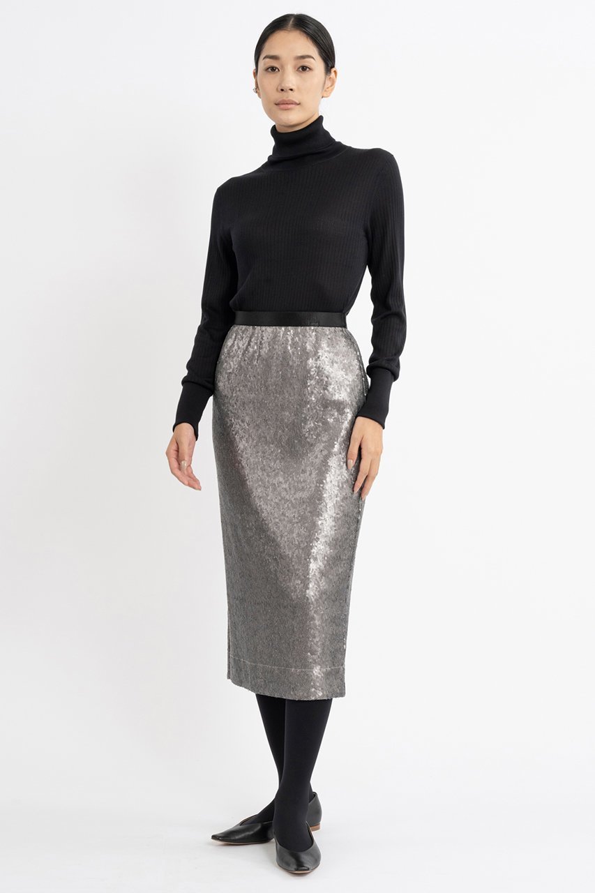 【エステータ/esteta】のシークインジャージースカート 人気、トレンドファッション・服の通販 founy(ファニー) 　ファッション　Fashion　レディースファッション　Fashion for Women　スカート　Skirts　ロングスカート　Long Skirts / Maxi & Midi Skirts　シルバー　Silver, Metallic Silver　スニーカー　Sneakers, Trainers　スパンコール　Sequins, Sequin Embellishment　タイトスカート　Pencil Skirt, Tight Skirt　パーティ　Party, Party Style　ロング　Long, Long-Length　再入荷　Restock / Back in Stock　other-7|ID: prp329100004195782 ipo3291000000035054756