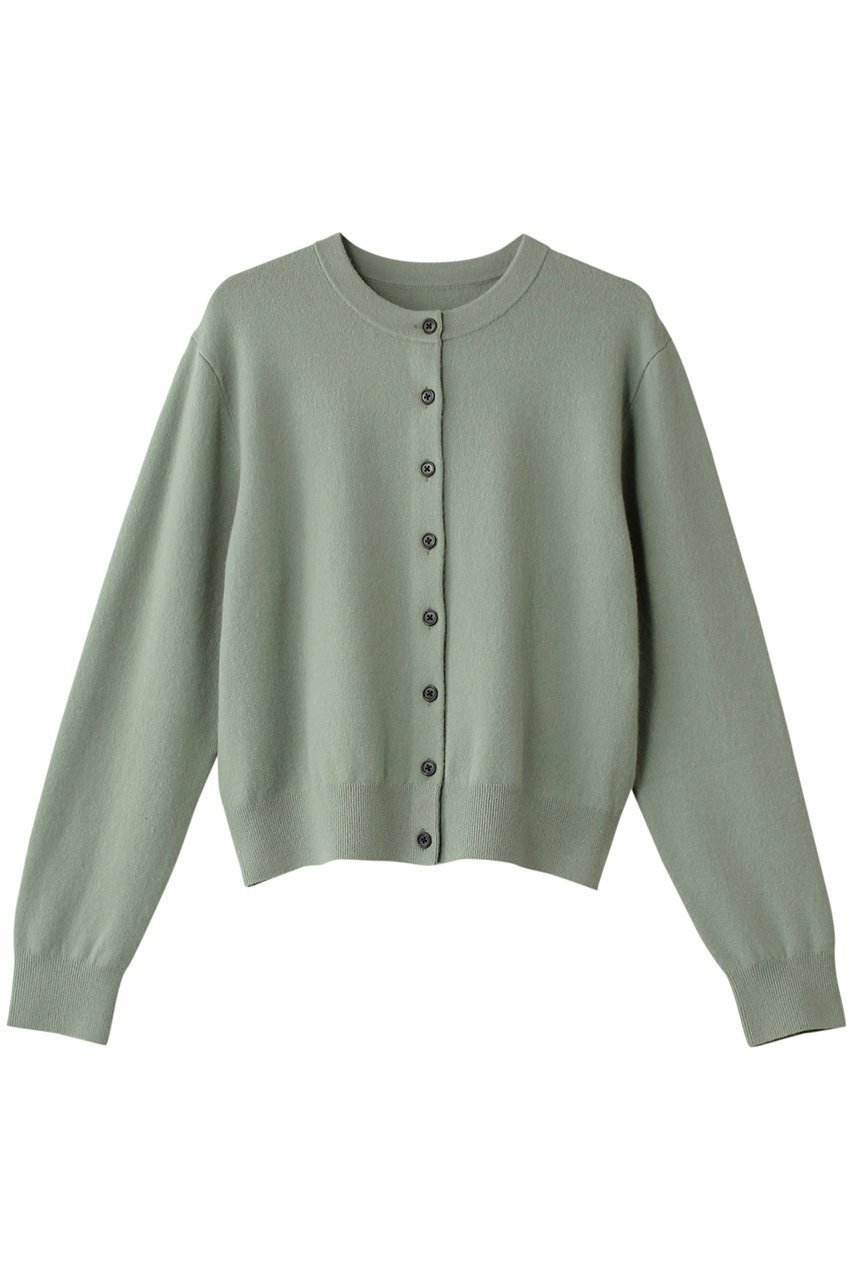 【エステータ/esteta】のクルーネックカーディガン インテリア・キッズ・メンズ・レディースファッション・服の通販 founy(ファニー) 　ファッション　Fashion　レディースファッション　Fashion for Women　トップス・カットソー　Cut & Sew Tops　ニット　Knit Tops & Sweaters　カーディガン・羽織り　Layered Style Cardigans　おすすめ　Recommended / Our Picks　カーディガン　Cardigan, Knitwear　シンプル　Simple, Minimal　ファブリック　Fabric, Textile　ベーシック　Basic, Essential　エレガント 上品　Elegant　セージグリーン|ID: prp329100004195785 ipo3291000000032923511