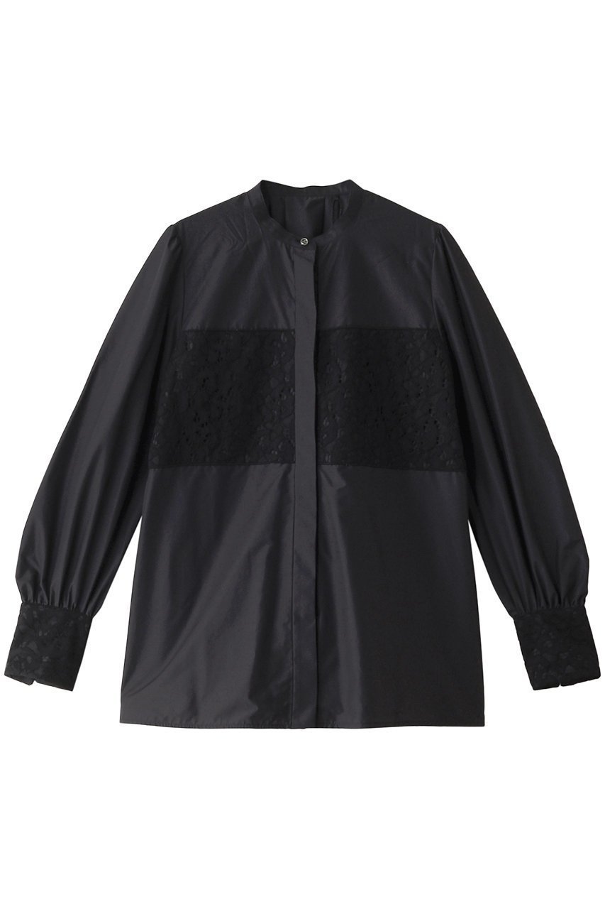 【デザイン ワークス/DESIGN WORKS】のタイプライター×レースブラウス インテリア・キッズ・メンズ・レディースファッション・服の通販 founy(ファニー) 　ファッション　Fashion　レディースファッション　Fashion for Women　トップス・カットソー　Cut & Sew Tops　シャツ・ブラウス・オフィスカジュアル　Elegant Blouses & Button-Ups　インナー　Innerwear　ジャケット　Jacket, Outerwear　スリット　Slit, Slit Detail　スリーブ　Sleeve, Long Sleeve / Short Sleeve　タイプライター　Typewriter Fabric, Crisp Cotton　タフタ　Taffeta, Structured Fabric　レース　Lace, Lace Fabric　ロング　Long, Long-Length　ブラック|ID: prp329100004197299 ipo3291000000035551839