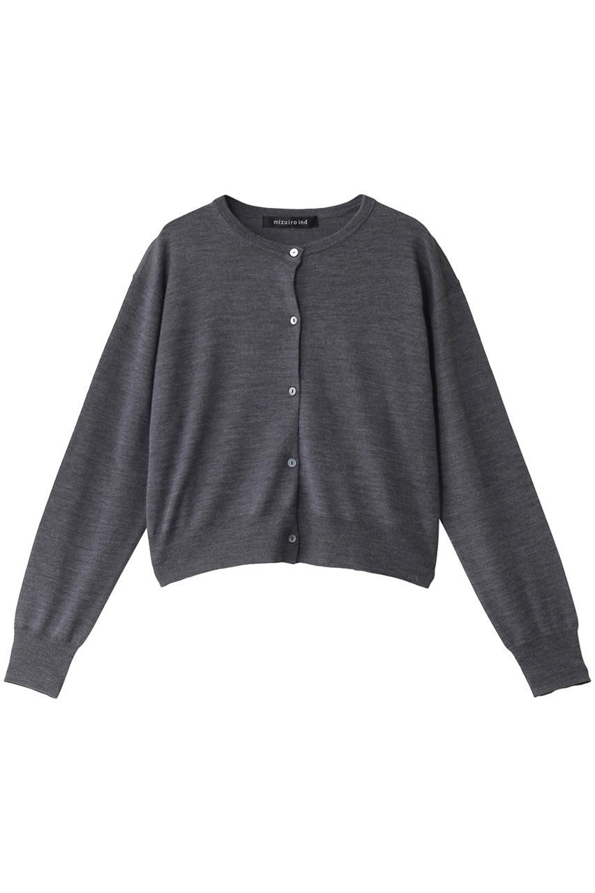 【ミズイロ インド/mizuiro ind】のhigh gauge crew neck C/D カーディガン インテリア・キッズ・メンズ・レディースファッション・服の通販 founy(ファニー) 　ファッション　Fashion　レディースファッション　WOMEN　トップス・カットソー　Tops/Tshirt　ニット　Knit Tops　カーディガン　Cardigans　おすすめ　Recommend　カーディガン　Cardigan　コンパクト　Compact　シンプル　Simple　定番　Standard　NEW・新作・新着・新入荷　New Arrivals　gray|ID: prp329100004197322 ipo3291000000029076564