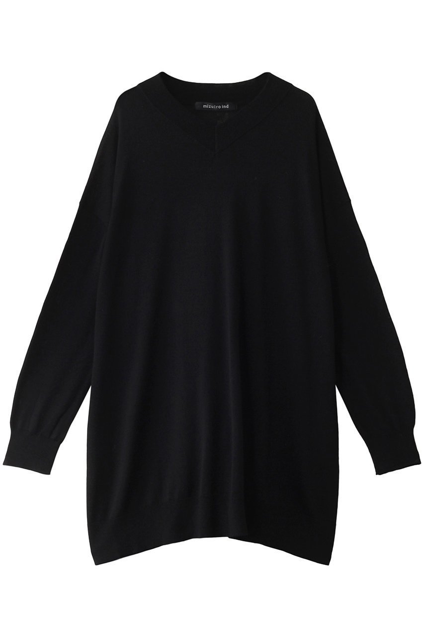 【ミズイロ インド/mizuiro ind】のhigh gauge V neck wide tunic チュニック インテリア・キッズ・メンズ・レディースファッション・服の通販 founy(ファニー) 　ファッション　Fashion　レディースファッション　Fashion for Women　トップス・カットソー　Cut & Sew Tops　シャツ・ブラウス・オフィスカジュアル　Elegant Blouses & Button-Ups　ロングTシャツ・Tシャツ　Longline T-Shirts & Tees　カットソー・ベーシックTシャツ　Cut-and-Sewn Tops / Stretch Tees & Basics　おすすめ　Recommended / Our Picks　シンプル　Simple, Minimal　スリーブ　Sleeve, Long Sleeve / Short Sleeve　チュニック　Tunic, Long Top　ロング　Long, Long-Length　定番　Standard, Basic Item　black|ID: prp329100004197326 ipo3291000000032895658