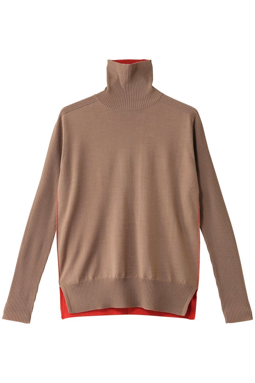 【ベイジ,/BEIGE,】のLA MONNAIE(ラモネ)/ニット インテリア・キッズ・メンズ・レディースファッション・服の通販 founy(ファニー) 　ファッション　Fashion　レディースファッション　Fashion for Women　トップス・カットソー　Cut & Sew Tops　ニット　Knit Tops & Sweaters　カジュアルプルオーバー・ニットトップス　Pullovers & Knit Tops / Casual Pullovers　なめらか　Smooth, Silky Texture　ハイネック　High Neck, Mock Neck　MilkTea × RedOrange|ID: prp329100004197342 ipo3291000000032921334