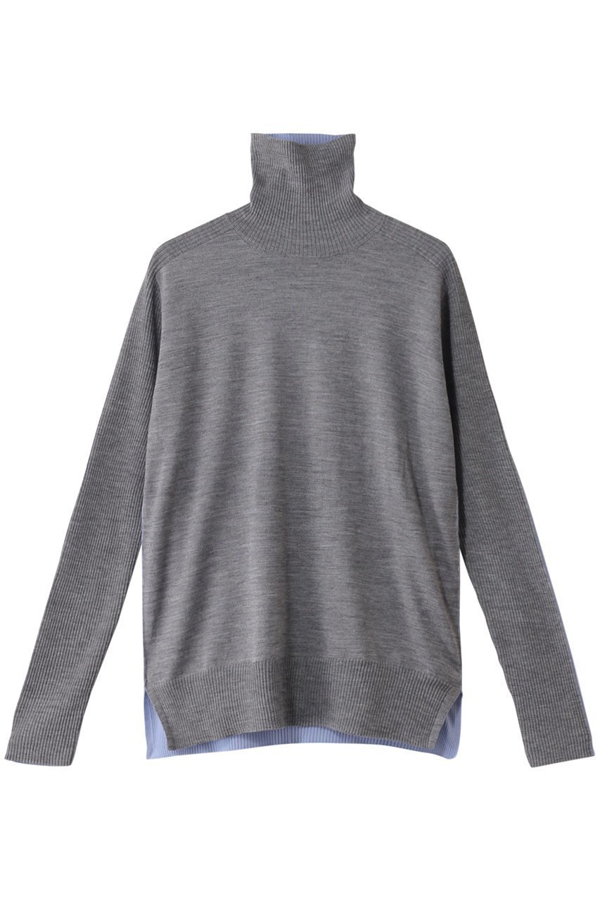【ベイジ,/BEIGE,】のLA MONNAIE(ラモネ)/ニット インテリア・キッズ・メンズ・レディースファッション・服の通販 founy(ファニー) 　ファッション　Fashion　レディースファッション　Fashion for Women　トップス・カットソー　Cut & Sew Tops　ニット　Knit Tops & Sweaters　カジュアルプルオーバー・ニットトップス　Pullovers & Knit Tops / Casual Pullovers　なめらか　Smooth, Silky Texture　ハイネック　High Neck, Mock Neck　Md Gray × Sax|ID: prp329100004197342 ipo3291000000032921343