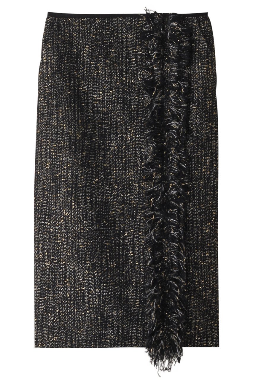 【オブリオ/AUBRIOT】のラメジャガード ペンシルスカート インテリア・キッズ・メンズ・レディースファッション・服の通販 founy(ファニー) 　ファッション　Fashion　レディースファッション　Fashion for Women　スカート　Skirts　シンプル　Simple, Minimal　ツイード／ツィード　Choker, Choker Necklace　フリンジ　Fringe, Tassel　ペンシル　Pencil, Pencil Skirt　モダン　Modern, Contemporary　ブラック|ID: prp329100004199090 ipo3291000000035813913