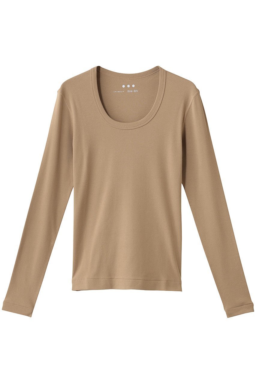 【スリー ドッツ/three dots】のジェシカ ロングスリーブカットソー インテリア・キッズ・メンズ・レディースファッション・服の通販 founy(ファニー) ファッション Fashion レディースファッション Fashion for Women トップス・カットソー Cut & Sew Tops シャツ・ブラウス・オフィスカジュアル Elegant Blouses & Button-Ups ロングTシャツ・Tシャツ Longline T-Shirts & Tees カットソー・ベーシックTシャツ Cut-and-Sewn Tops / Stretch Tees & Basics インナー Innerwear スリーブ Sleeve, Long Sleeve / Short Sleeve デコルテ Décolleté, Neckline ロング Long, Long-Length 定番 Standard, Basic Item 長袖 Long Sleeve, Full Sleeve キャラメル|ID: prp329100004199093 ipo3291000000033964267
