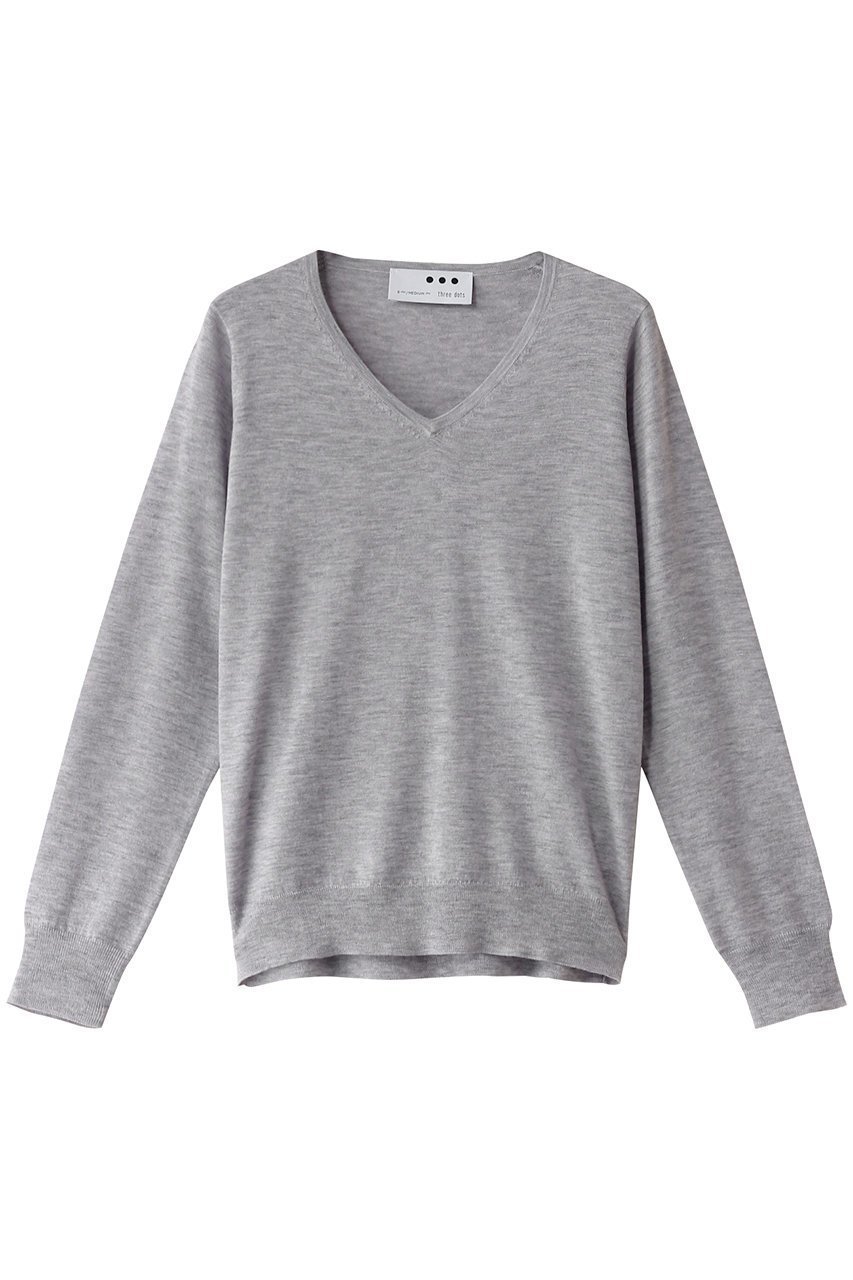 【スリー ドッツ/three dots】のメリノスーパーファイン Vネック インテリア・キッズ・メンズ・レディースファッション・服の通販 founy(ファニー) 　ファッション　Fashion　レディースファッション　Fashion for Women　トップス・カットソー　Cut & Sew Tops　ニット　Knit Tops & Sweaters　カジュアルプルオーバー・ニットトップス　Pullovers & Knit Tops / Casual Pullovers　Vネックトップス　V-Neck Tops / V-Cut Neckline Shirts　インナー　Innerwear　シンプル　Simple, Minimal　グレーメランジ|ID: prp329100004199100 ipo3291000000032916925
