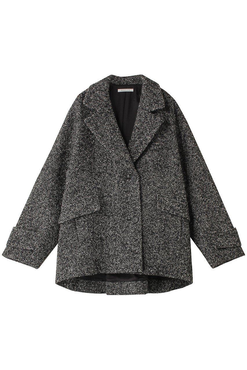 【ハウス オブ ロータス/HOUSE OF LOTUS】のループツイードケープライクコート インテリア・キッズ・メンズ・レディースファッション・服の通販 founy(ファニー) 　ファッション　Fashion　レディースファッション　WOMEN　アウター　Coat Outerwear　コート　Coats　インナー　Inner　ウォーム　Worm　カッティング　Cutting　クラシカル　Classical　ショート　Short　スタイリッシュ　Stylish　ツイード　Tweed　ハーフ　Half　ビッグ　Big　フォルム　Form　フロント　Front　ボトム　Bottom　ポケット　Pocket　ブラック|ID: prp329100004199119 ipo3291000000029512903