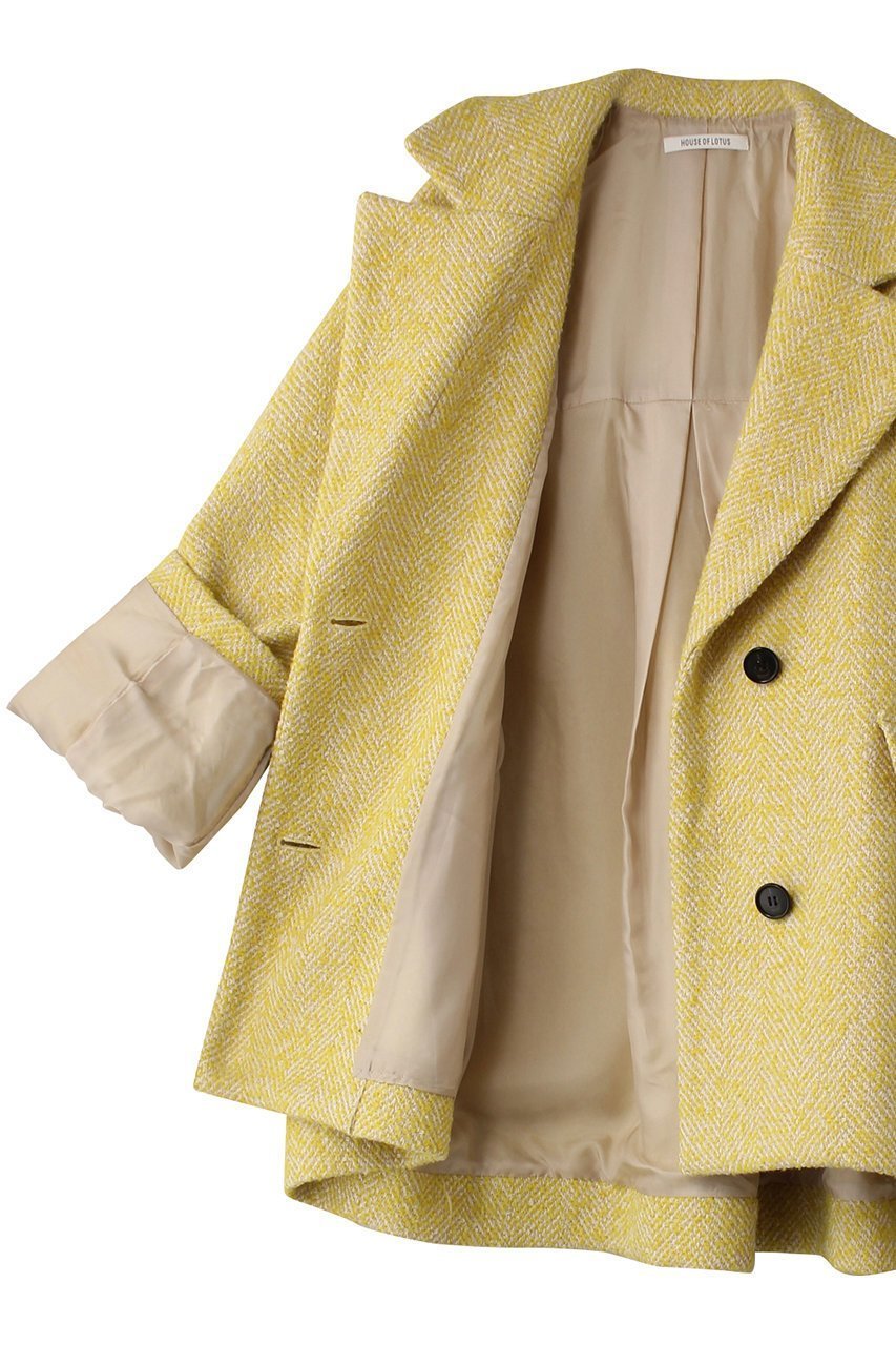 【ハウス オブ ロータス/HOUSE OF LOTUS】のループツイードケープライクコート 人気、トレンドファッション・服の通販 founy(ファニー) 　ファッション　Fashion　レディースファッション　Fashion for Women　アウター　Coat / Outerwear Collection　コート・ロングコート・ピーコート　Long Coats, Peacoats & More　インナー　Innerwear　ウォーム　Warm Fabric　カッティング　Cutting Detail　クラシカル　Classical, Vintage-Inspired　ショート　Short, Short Length　スタイリッシュ　Stylish, Fashionable　ツイード　Twill, Twill Weave　ハーフ　Half, Half-Length　ビッグ　Big, Oversized　フォルム　Silhouette, Form　フロント　Front, Front Design　ボトム　Bottoms, Lower Wear　other-6|ID: prp329100004199119 ipo3291000000032940952