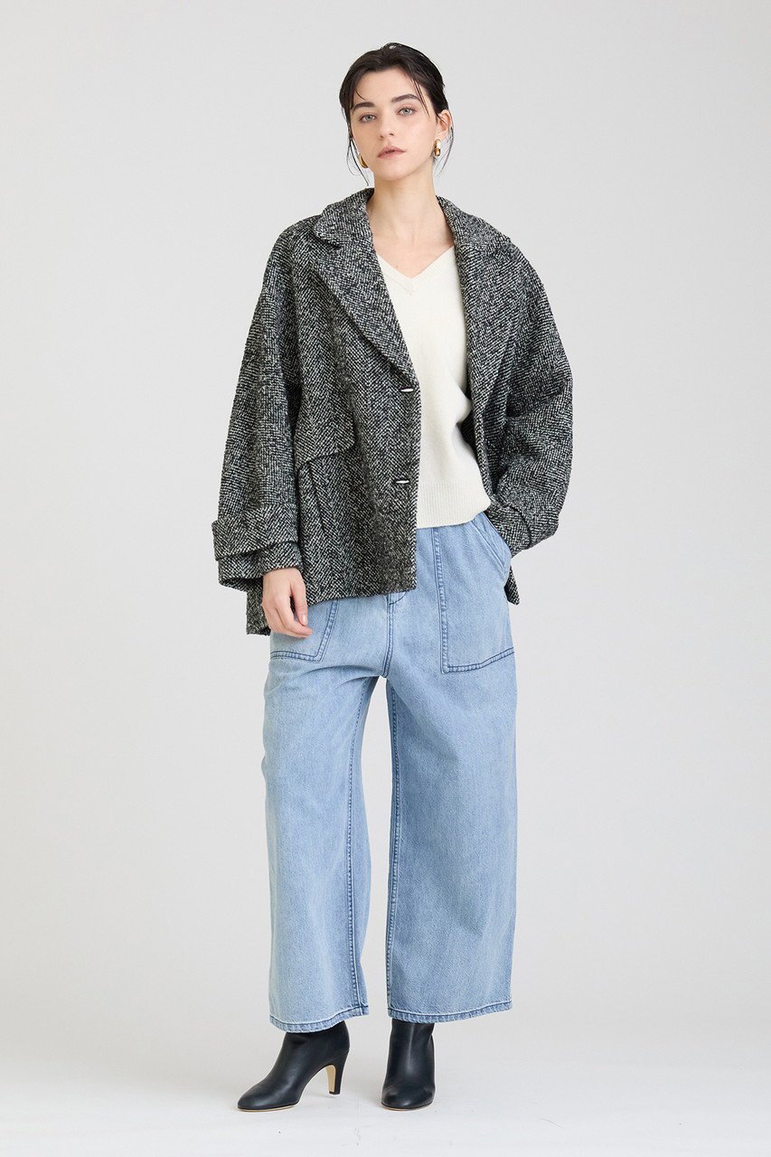 【ハウス オブ ロータス/HOUSE OF LOTUS】のループツイードケープライクコート 人気、トレンドファッション・服の通販 founy(ファニー) 　ファッション　Fashion　レディースファッション　Fashion for Women　アウター　Coat / Outerwear Collection　コート・ロングコート・ピーコート　Long Coats, Peacoats & More　インナー　Innerwear　ウォーム　Warm Fabric　カッティング　Cutting Detail　クラシカル　Classical, Vintage-Inspired　ショート　Short, Short Length　スタイリッシュ　Stylish, Fashionable　ツイード　Twill, Twill Weave　ハーフ　Half, Half-Length　ビッグ　Big, Oversized　フォルム　Silhouette, Form　フロント　Front, Front Design　ボトム　Bottoms, Lower Wear　other-8|ID: prp329100004199119 ipo3291000000032940971