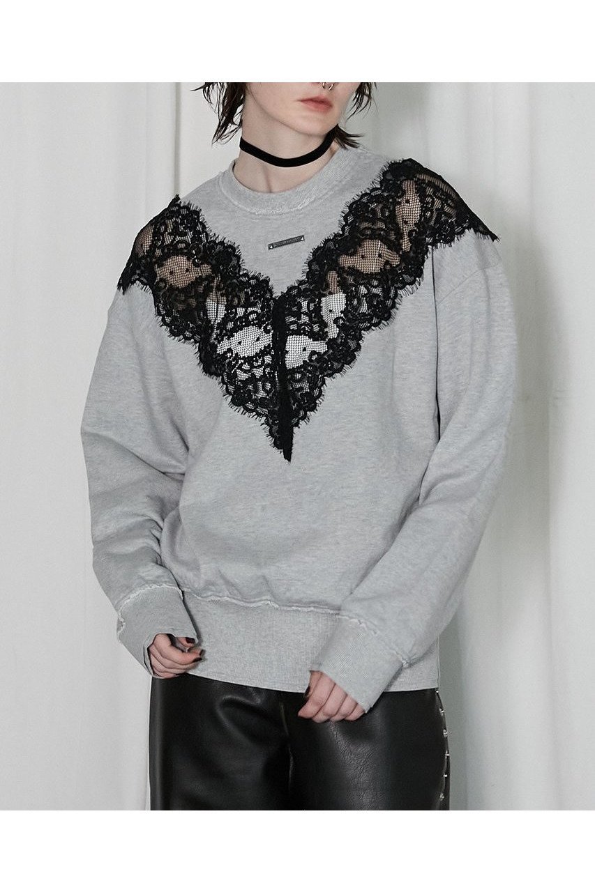 【プランク プロジェクト/PRANK PROJECT】のレーススウェット/Lace Sweatshirt 人気、トレンドファッション・服の通販 founy(ファニー) 　ファッション　Fashion　レディースファッション　WOMEN　トップス・カットソー　Tops/Tshirt　シャツ/ブラウス　Shirts/Blouses　パーカ　Sweats　ロング / Tシャツ　T-Shirts　スウェット　Sweat　カットソー　Cut and Sewn　インナー　Inner　ウォッシュ　Wash　エレガント 上品　Elegant　スウェット　Sweat　リバーシブル　Reversible　レース　Race　NEW・新作・新着・新入荷　New Arrivals　 other-1|ID: prp329100004199128 ipo3291000000029092389