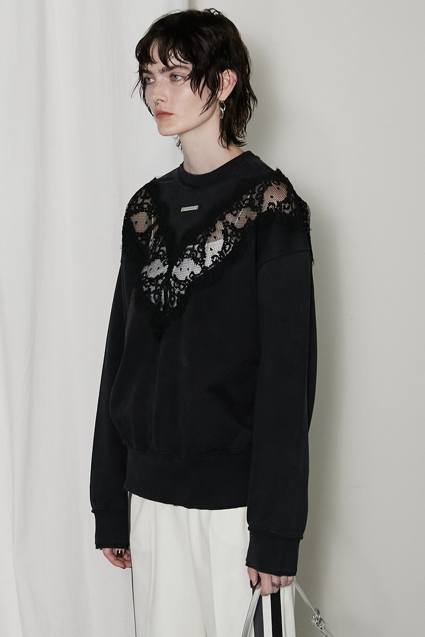 【プランク プロジェクト/PRANK PROJECT】のレーススウェット/Lace Sweatshirt 人気、トレンドファッション・服の通販 founy(ファニー) 　ファッション　Fashion　レディースファッション　WOMEN　トップス・カットソー　Tops/Tshirt　シャツ/ブラウス　Shirts/Blouses　パーカ　Sweats　ロング / Tシャツ　T-Shirts　スウェット　Sweat　カットソー　Cut and Sewn　インナー　Inner　ウォッシュ　Wash　エレガント 上品　Elegant　スウェット　Sweat　リバーシブル　Reversible　レース　Race　other-3|ID: prp329100004199128 ipo3291000000031390424