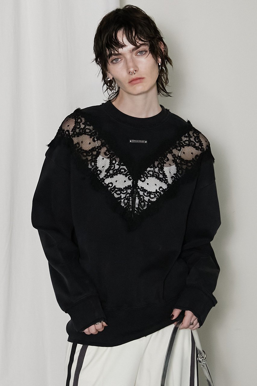【プランク プロジェクト/PRANK PROJECT】のレーススウェット/Lace Sweatshirt 人気、トレンドファッション・服の通販 founy(ファニー) 　ファッション　Fashion　レディースファッション　WOMEN　トップス・カットソー　Tops/Tshirt　シャツ/ブラウス　Shirts/Blouses　パーカ　Sweats　ロング / Tシャツ　T-Shirts　スウェット　Sweat　カットソー　Cut and Sewn　インナー　Inner　ウォッシュ　Wash　エレガント 上品　Elegant　スウェット　Sweat　リバーシブル　Reversible　レース　Race　other-7|ID: prp329100004199128 ipo3291000000031390432