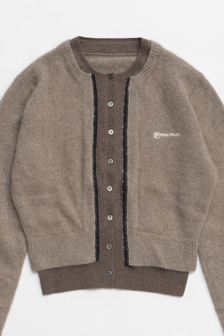 【プランク プロジェクト/PRANK PROJECT】のレイヤードクルーカーデ/Layered Crew Neck Cardigan 人気、トレンドファッション・服の通販 founy(ファニー) ファッション Fashion レディースファッション Fashion for Women トップス・カットソー Cut & Sew Tops ニット Knit Tops & Sweaters カーディガン・羽織り Layered Style Cardigans カーディガン Cardigan, Knitwear フロント Front, Front Design 人気 Popular, Best Seller other-2|ID: prp329100004199131 ipo3291000000032914468