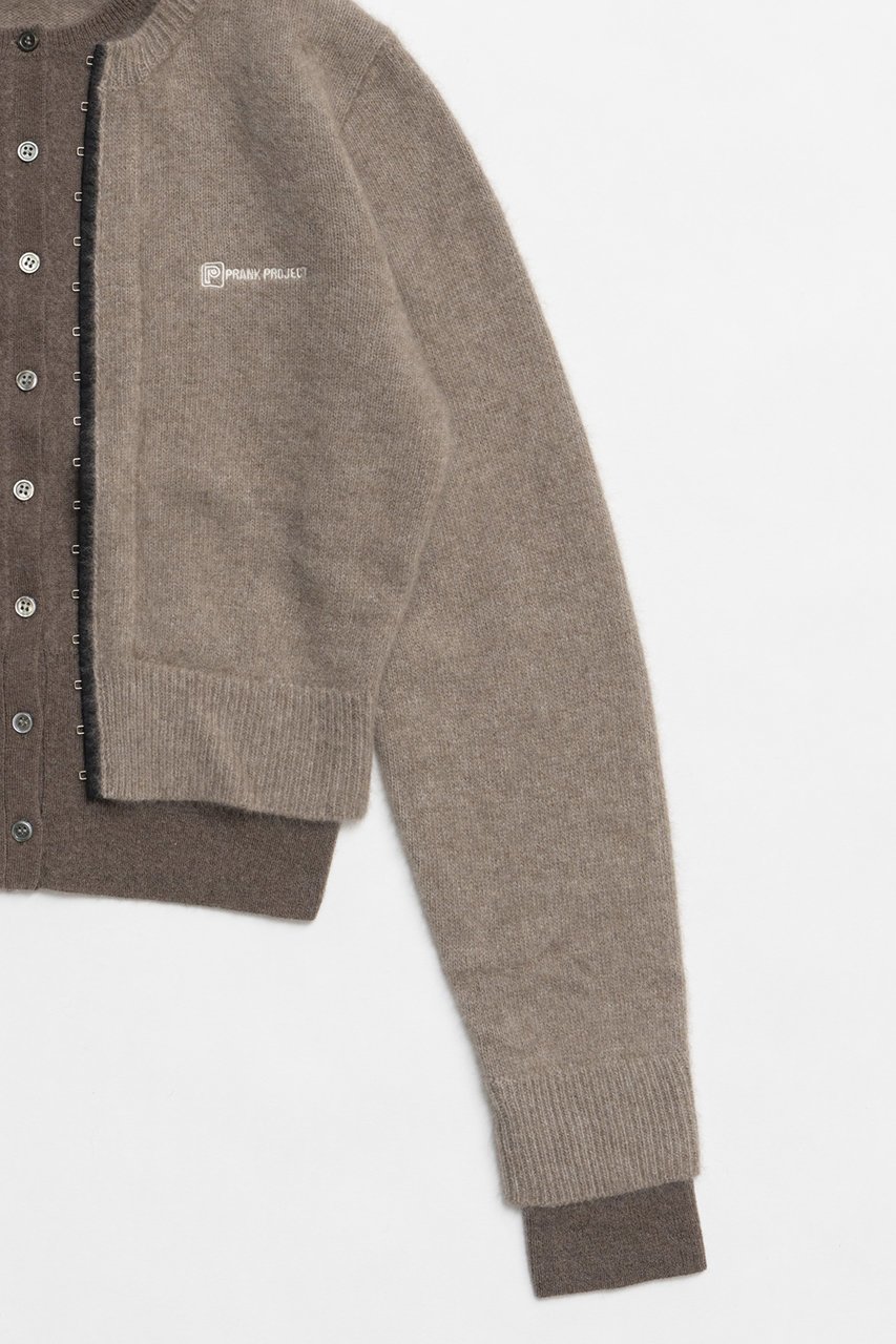 【プランク プロジェクト/PRANK PROJECT】のレイヤードクルーカーデ/Layered Crew Neck Cardigan 人気、トレンドファッション・服の通販 founy(ファニー) ファッション Fashion レディースファッション Fashion for Women トップス・カットソー Cut & Sew Tops ニット Knit Tops & Sweaters カーディガン・羽織り Layered Style Cardigans カーディガン Cardigan, Knitwear フロント Front, Front Design 人気 Popular, Best Seller other-3|ID: prp329100004199131 ipo3291000000032914478