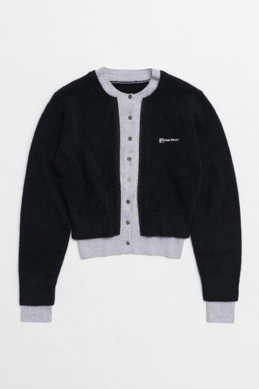 【プランク プロジェクト/PRANK PROJECT】のレイヤードクルーカーデ/Layered Crew Neck Cardigan インテリア・キッズ・メンズ・レディースファッション・服の通販 founy(ファニー) 　ファッション　Fashion　レディースファッション　Fashion for Women　トップス・カットソー　Cut & Sew Tops　ニット　Knit Tops & Sweaters　カーディガン・羽織り　Layered Style Cardigans　カーディガン　Cardigan, Knitwear　フロント　Front, Front Design　人気　Popular, Best Seller　BLK(ブラック)|ID: prp329100004199131 ipo3291000000035655951