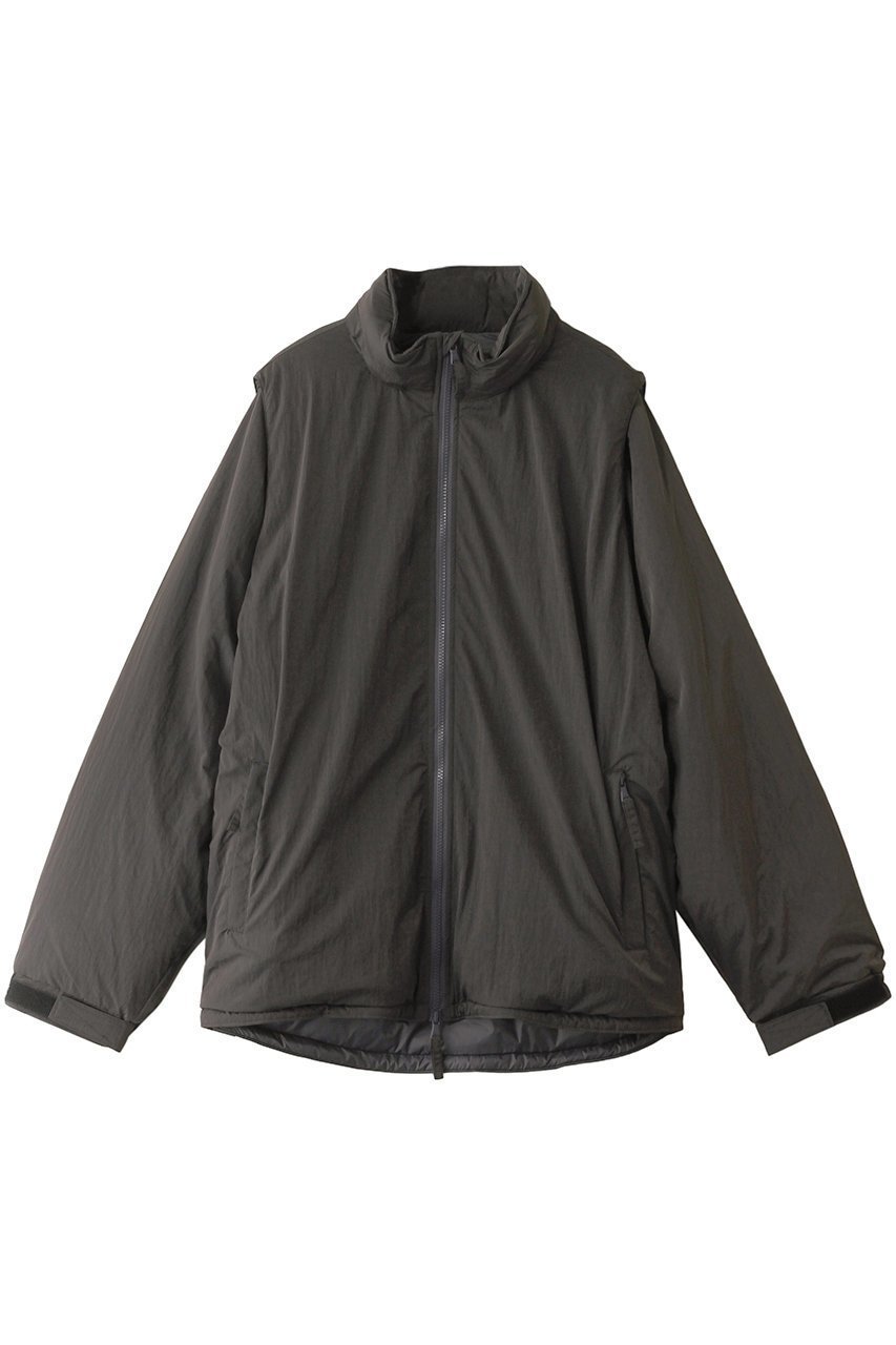 【ヨーク/YOKE / MEN】の【MEN】DETACHABLE ミリタリーブルゾン インテリア・キッズ・メンズ・レディースファッション・服の通販 founy(ファニー) 　ファッション　Fashion　メンズファッション　Fashion for Men　シャンブレー　Chambray, Denim-Like Fabric　ジャケット　Jacket, Outerwear　ブルゾン　Blouson, Bomber Jacket　ベスト　Vest, Waistcoat　ミリタリー　Military, Army Style　メタリック　Metallic, Shiny Finish　メッシュ　Mesh, Net Fabric　今季　This Season, Current Season　チャコール|ID: prp329100004199166 ipo3291000000032937737